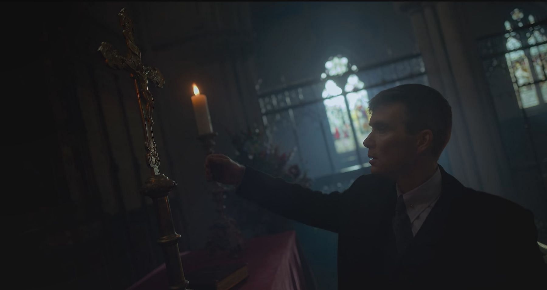 Tommy Shelby in a still from Peaky Blinders. (Image via Netflix)