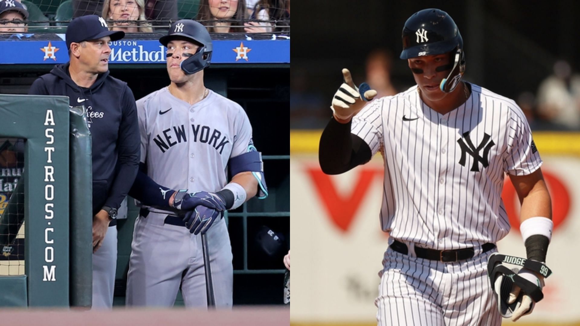 New York Yankees Slugger Aaron Judge &amp; Manager Aaron Boone