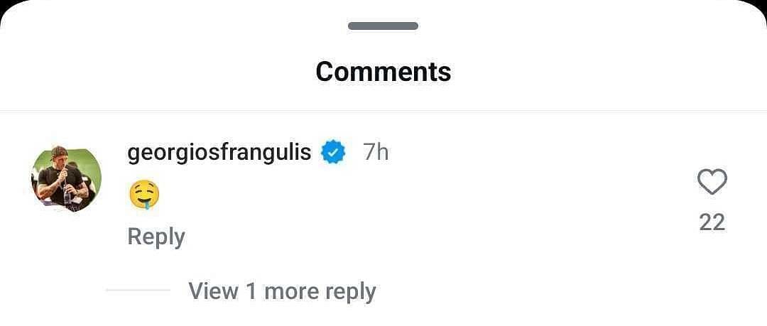 Aryna Sabalenka&#039;s Boyfriend Georgios Frangulis&#039; Comment: Source: Aryna Sabalenka Instagram