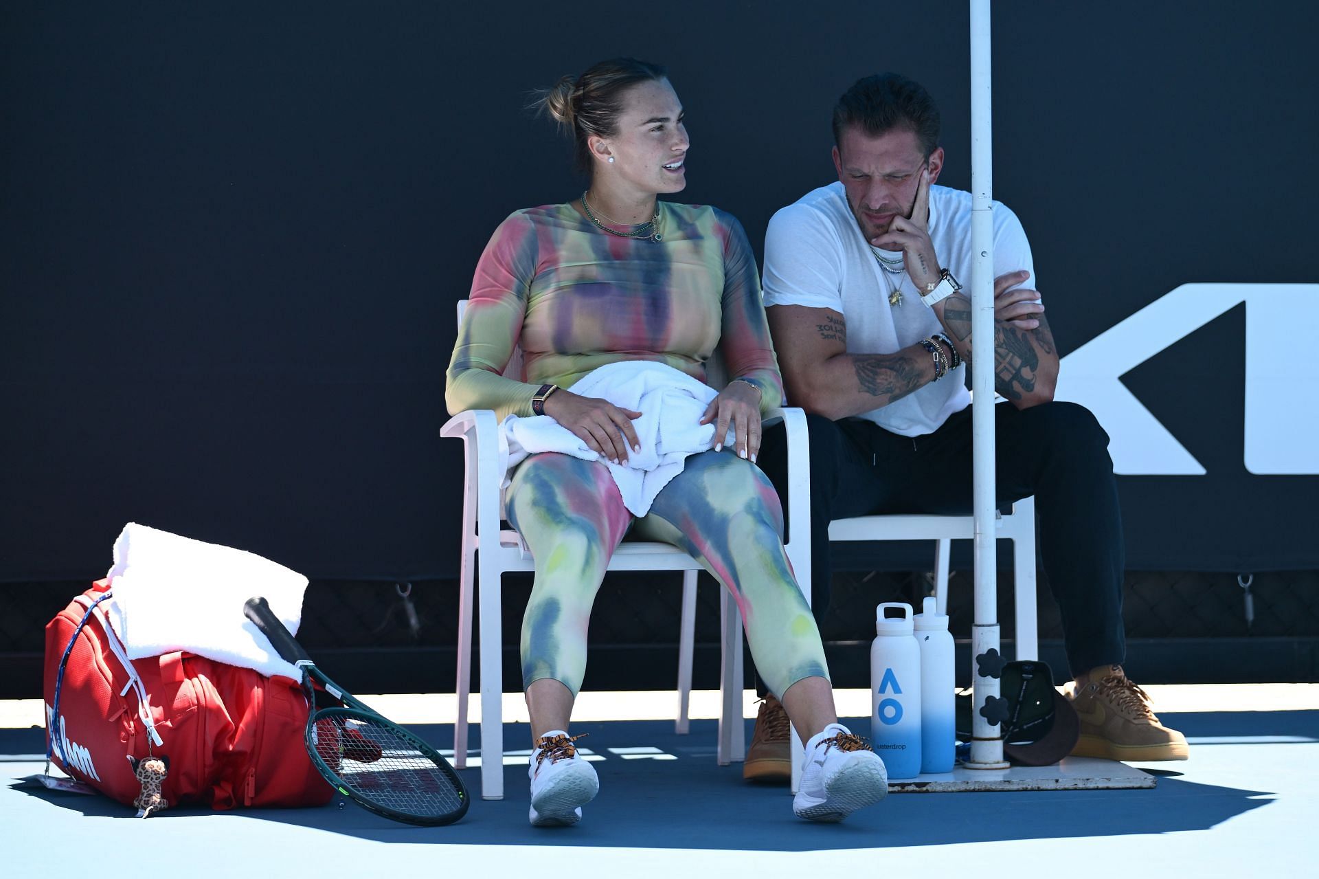 Aryna Sabalenka with Georgios Frangulis at the 2025 Australian Open - Source: Getty