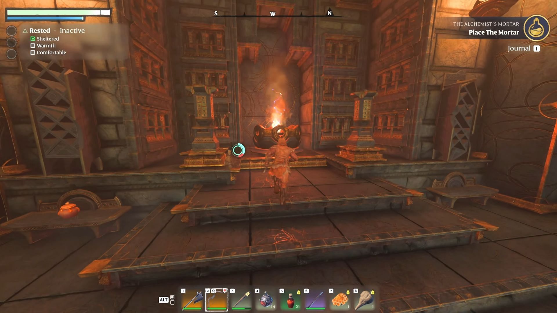 Flame Sanctums are a great place to get Sparks in Enshrouded (Image via Keen Games || YouTube/takibo)