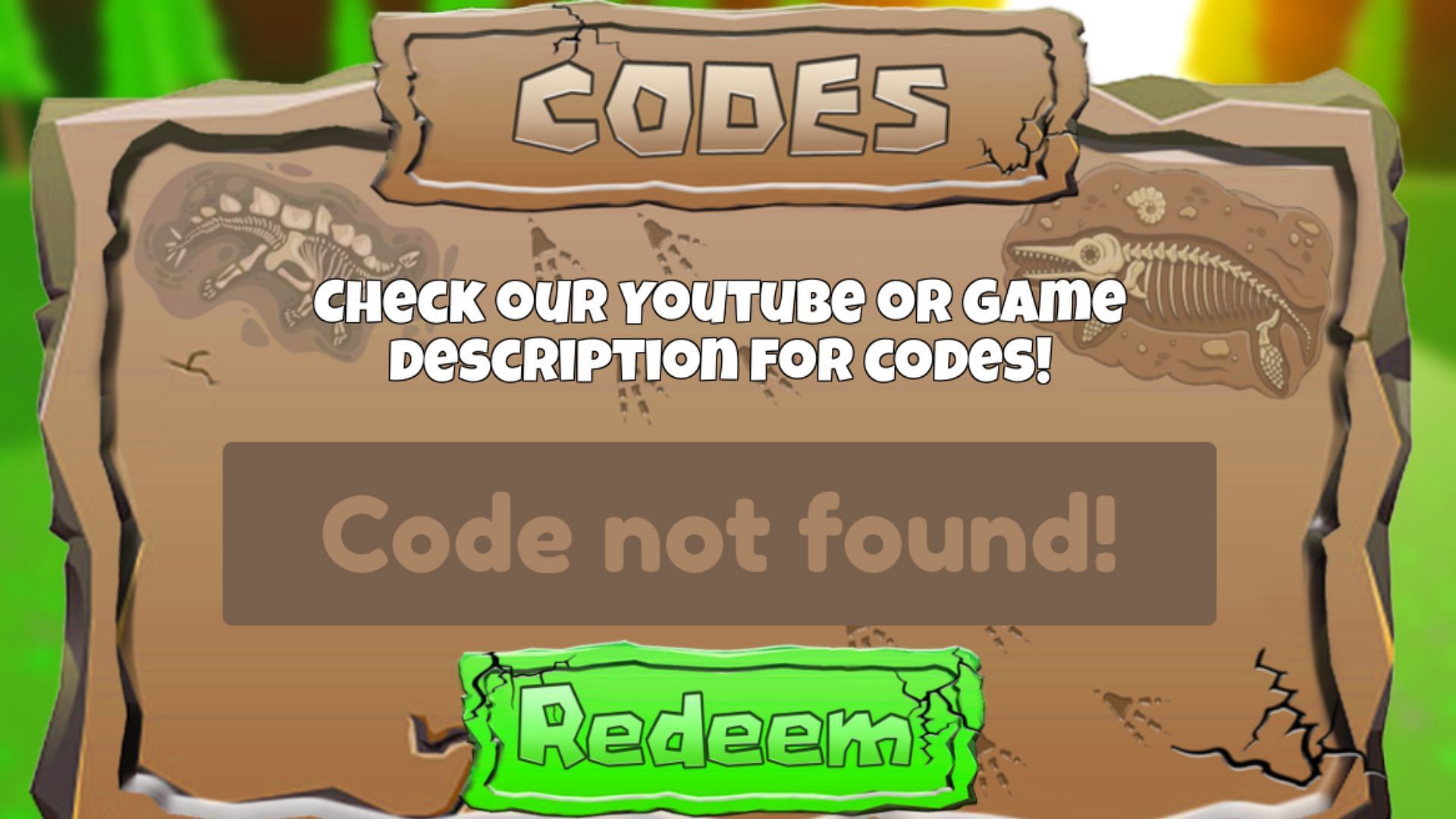 Dinosaur Battle Tycoon invalid code issue (Image via Roblox)