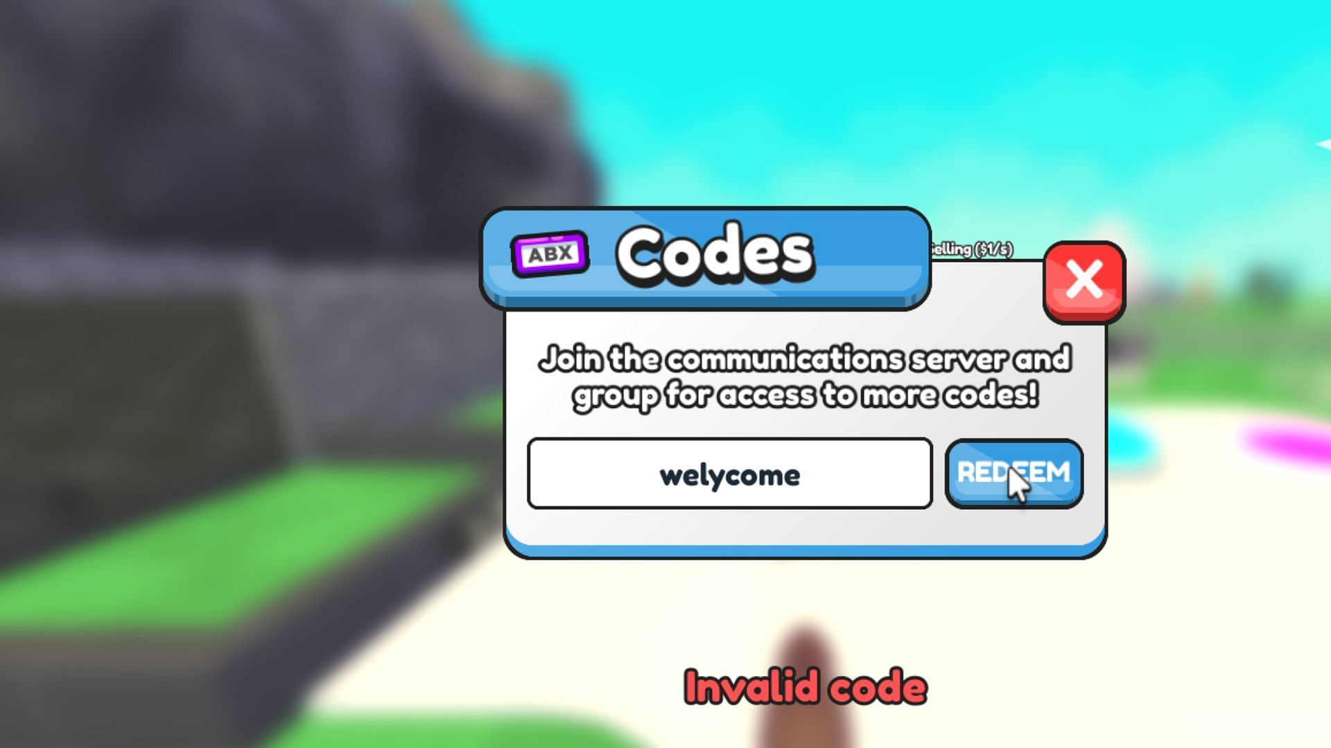 Avoid spelling errors to redeem codes seamlessly (Image via Roblox)