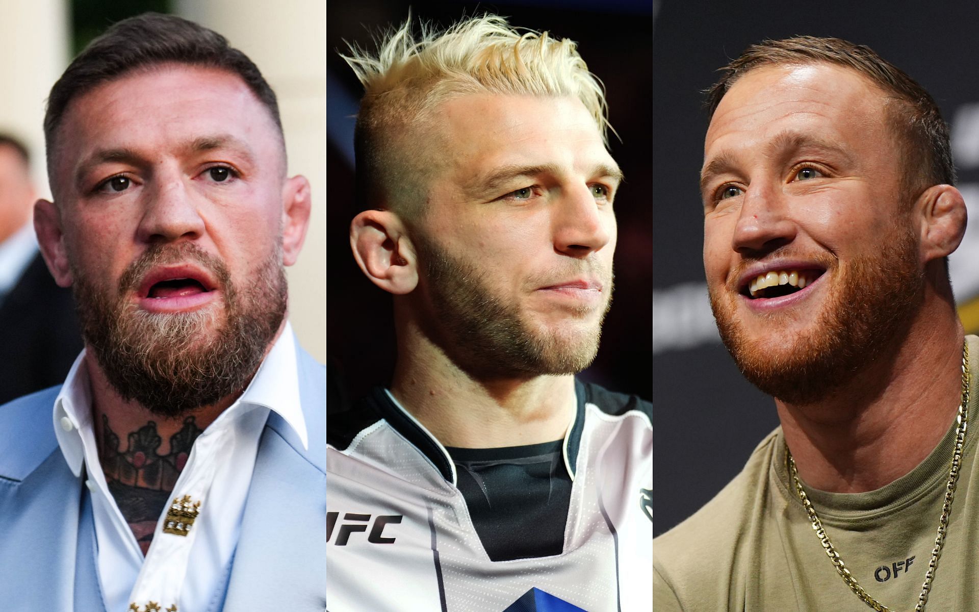 Dan Hooker (middle) recently spoke about Conor McGregor (left) and Justin Gaethje (right) [Images courtesy: Getty Images]