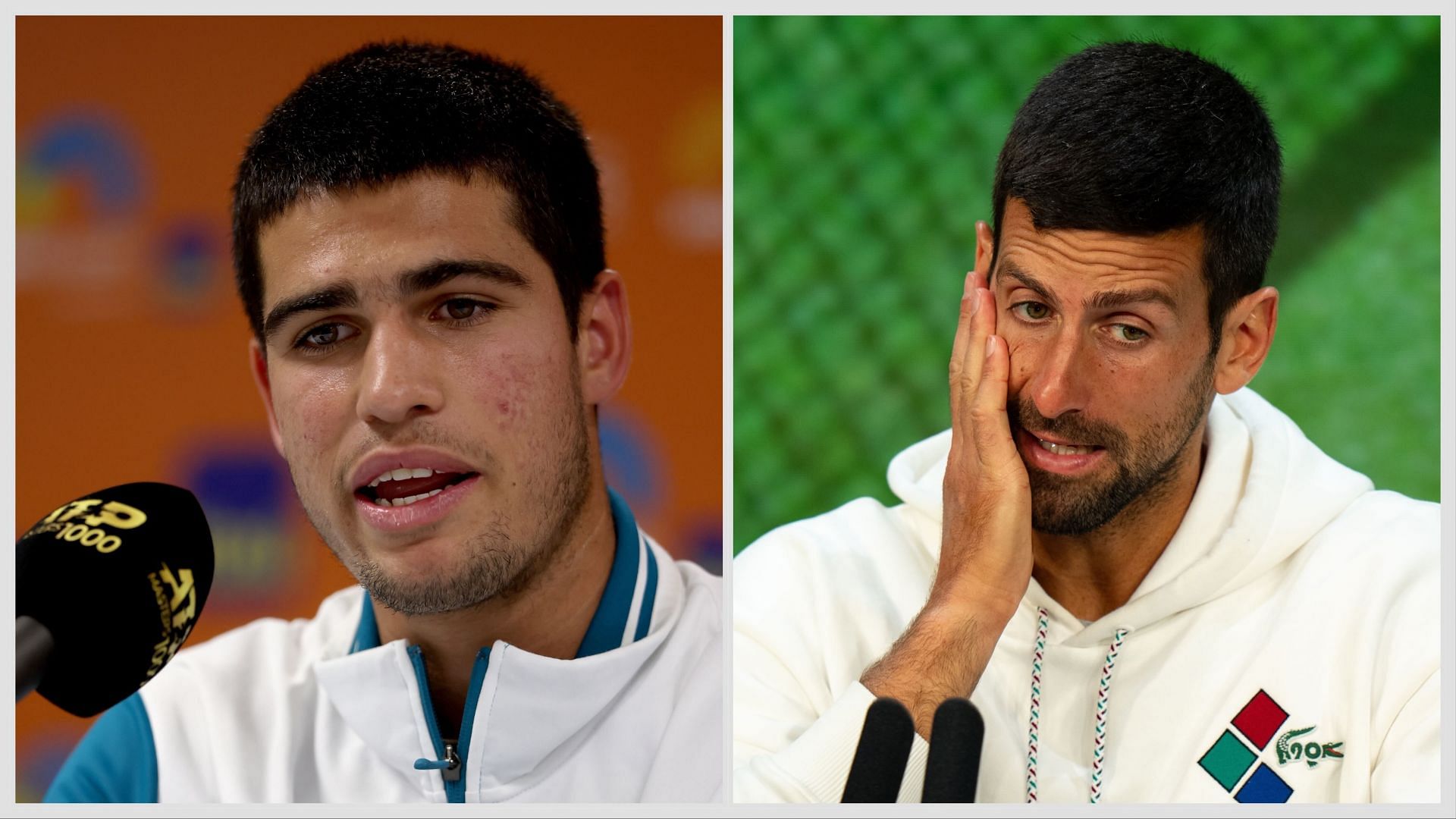 Carlos Alcaraz and Novak Djokovic : Getty 