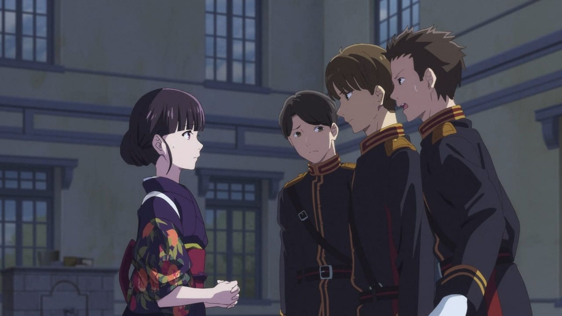 Miyo and the soldiers (Image via Kinema Citrus)