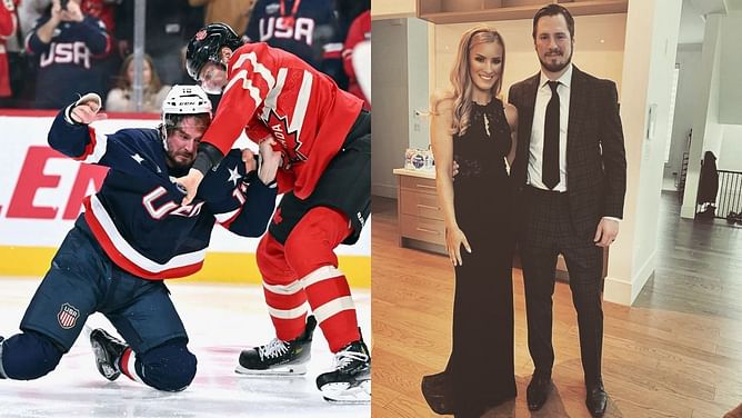 “Why do you always pick the tallest guy?”: J.T. Miller’s wife Natalie quips about his fight with Colton Parayko during USA vs Canada 4 Nations clash