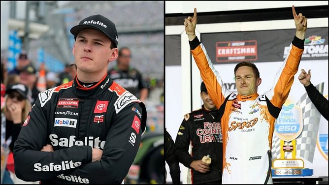 Corey Heim comes clean about celebration plan after unexpected Daytona Truck win over Parker Kligerman