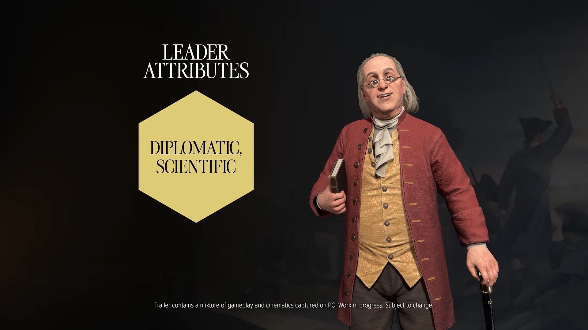 Choose Benjamin Franklin as Leader (Image via 2K|| YouTube/@Sid Meier&#039;s Civilization)