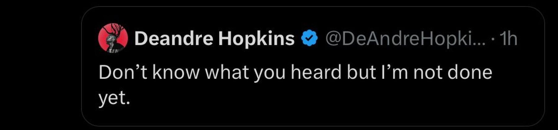 DeAndre Hopkins&#039; tweet (via x.com/deandrehopkins)