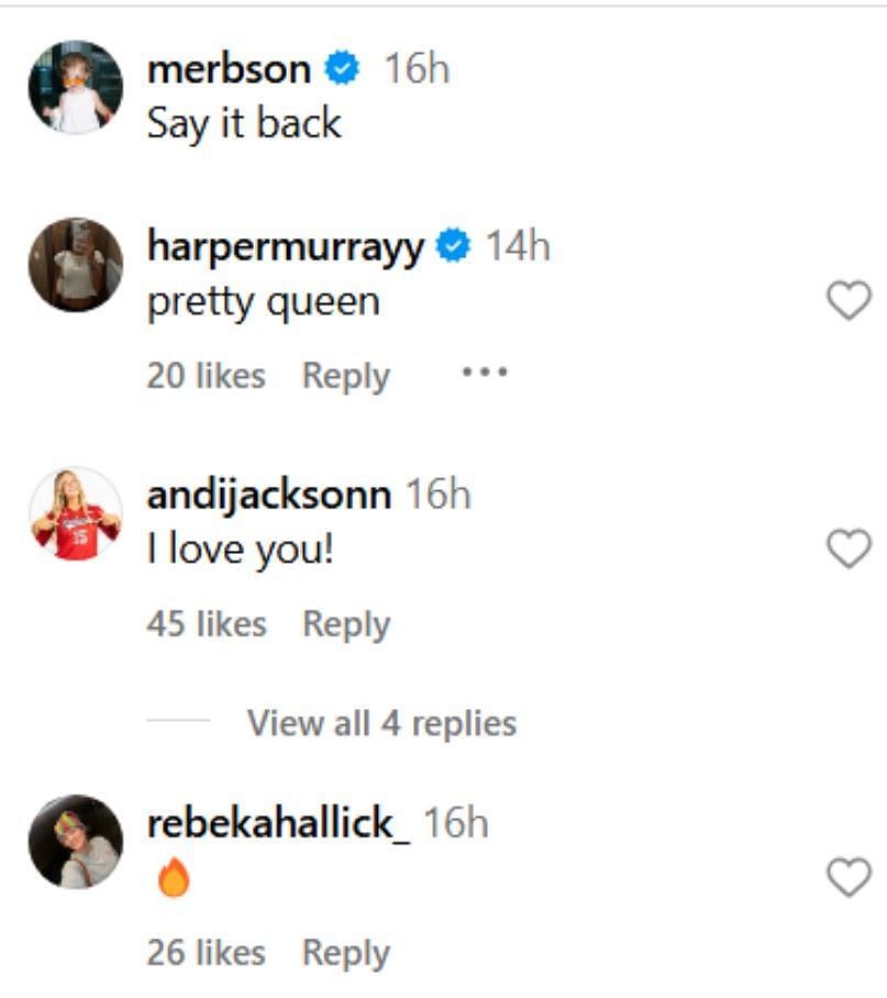 Harper Murray, Andi Jackson, and Rebekkah Allick&#039;s comments