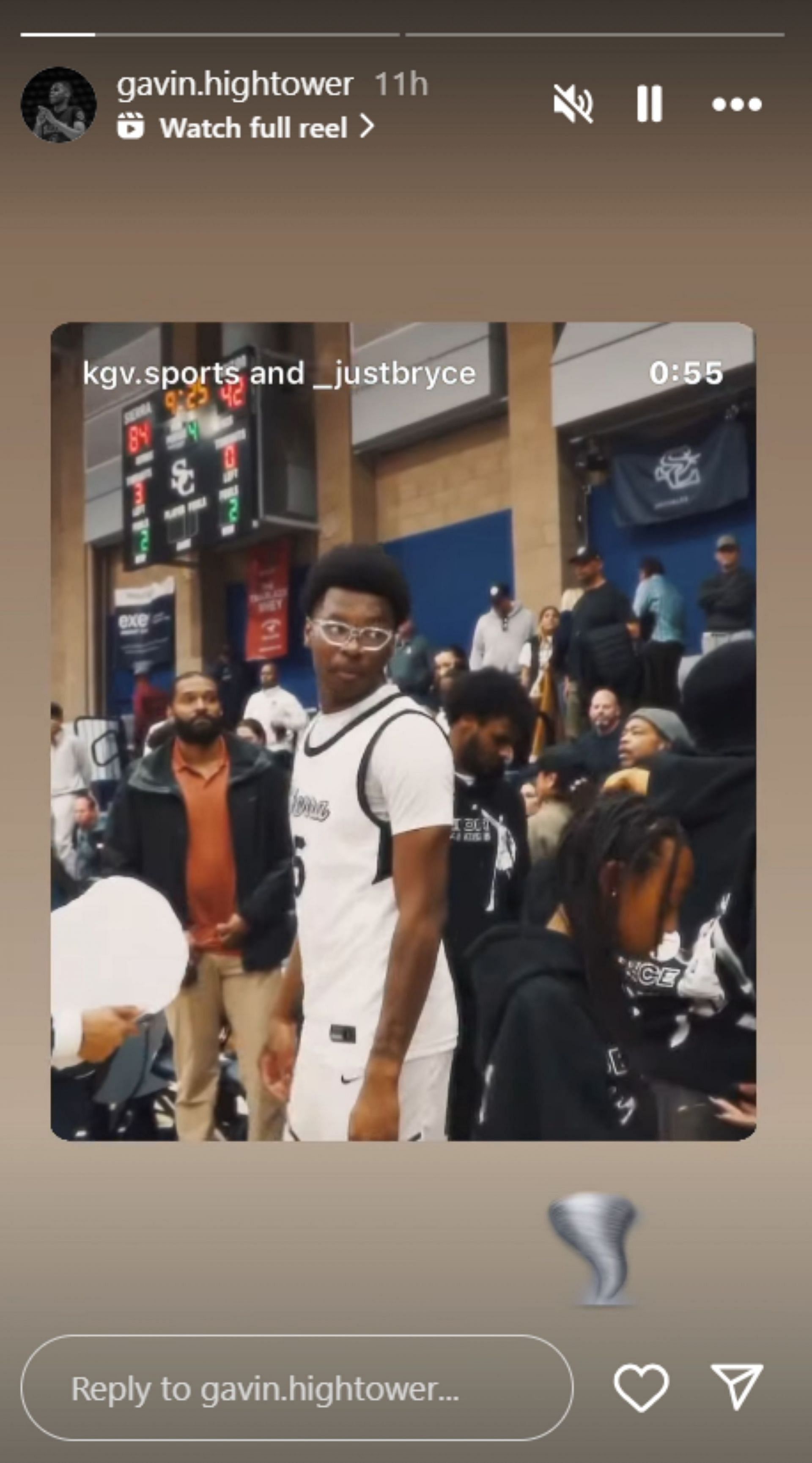 Gavin Hightower shares his reaction to Sierra Canyon teammate Bryce James&rsquo; hooping highlights (Image: IG/gavin.hightower)