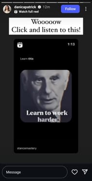 Danica Patrick's Instagram story