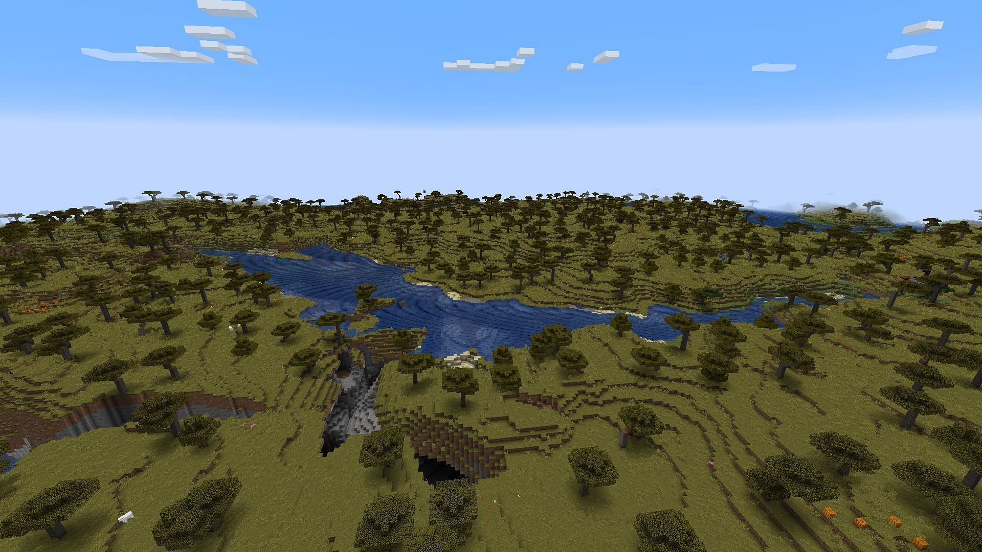 Large biomes in Minecraft offer more immersive and challenging gameplay (Image via Sportskeeda Gaming/Mojang Studios)