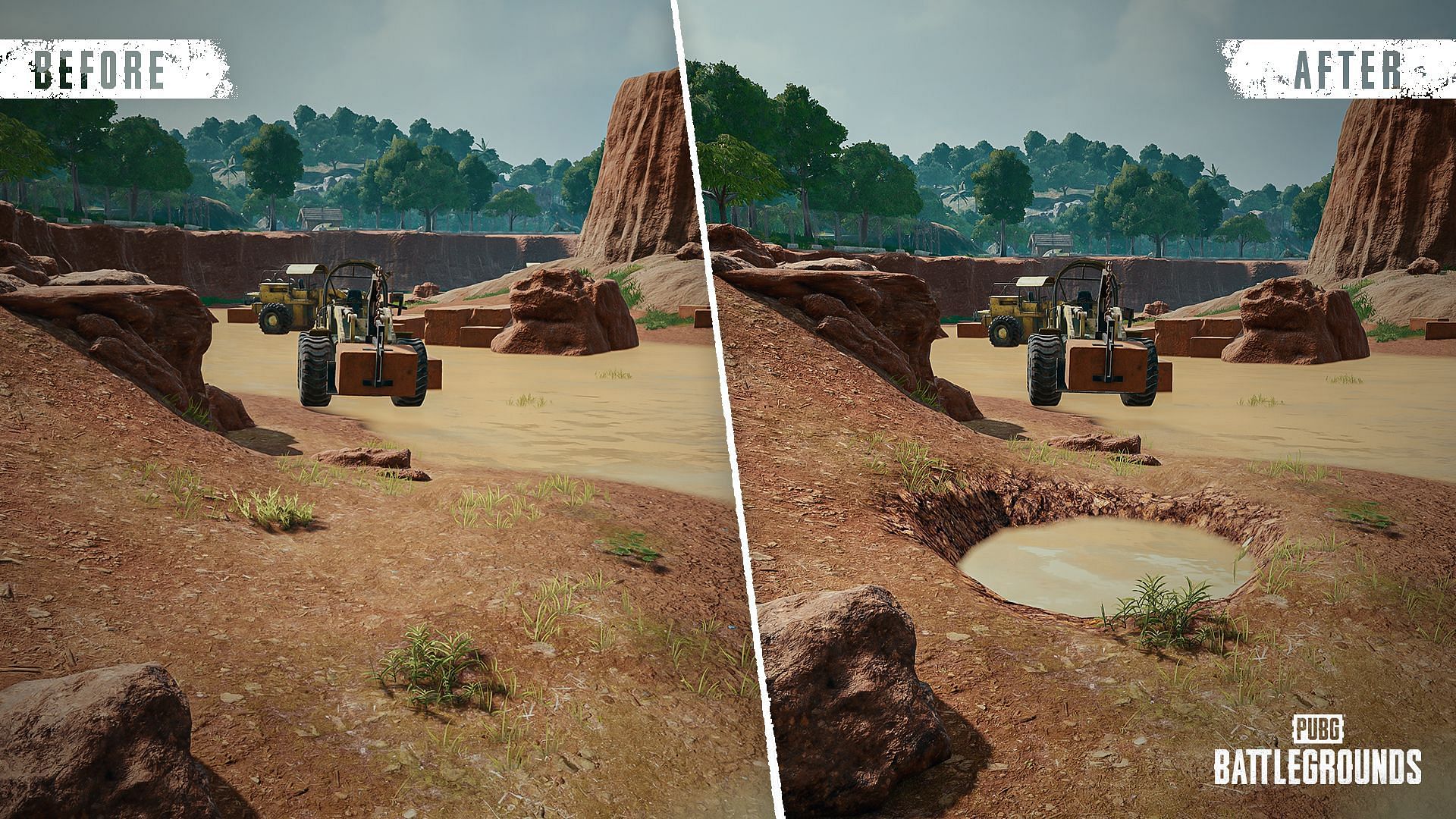 Sanhok terrain changes PUBG PC Update 34.1 (Image via Krafton)