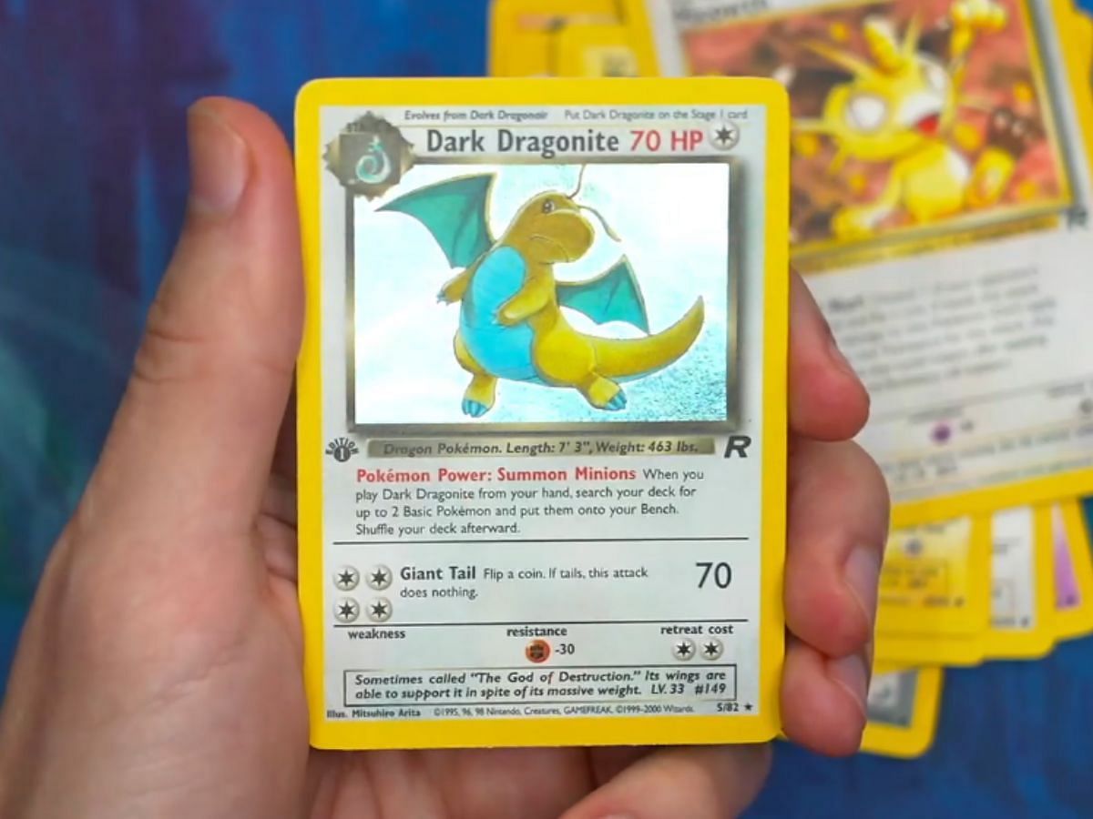 Ludwig packs a first-edition Dark Dragonite card (Image via Twitch/Ludwig)