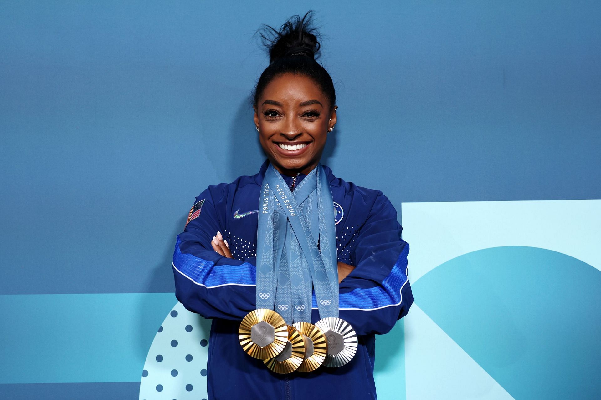 Simone Biles of Team United at the Olympic Games 2024 at Bercy Arena in Paris, France. (Photo by Getty Images)