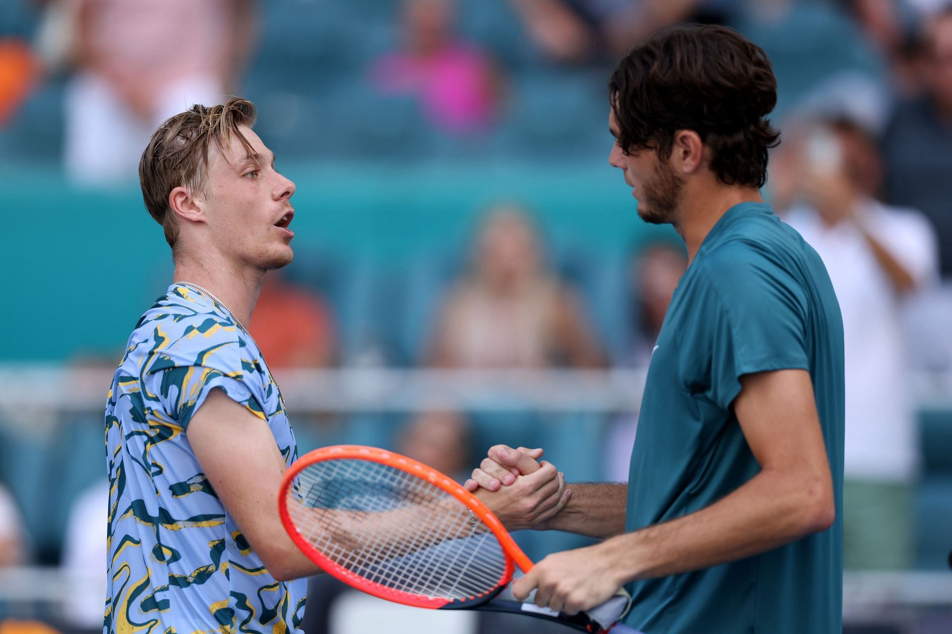 Denis Shapovalov and Taylor Fritz after their last meeting at the 2023 Miami Open - Source: Getty