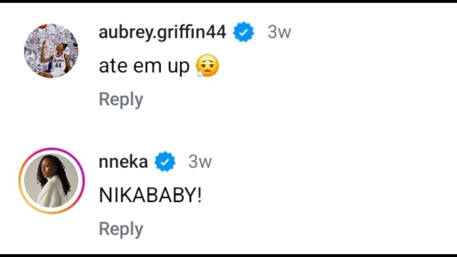 Aubrey Griffin and Nneka Ogwumike compliment Nika Muhl. Credit: Muhl/IG