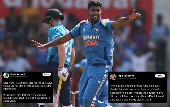 "Debut went from tough to terrific" - Fans react to Harshit Rana's stunning spell in IND vs ENG 2025 1st ODI