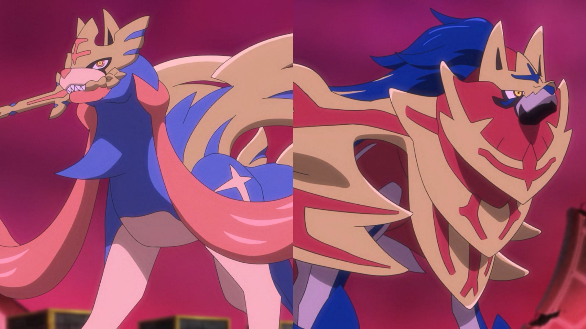 Crowned Form Zacian and Zamazenta as seen in the anime (Image via The Pokemon Company)