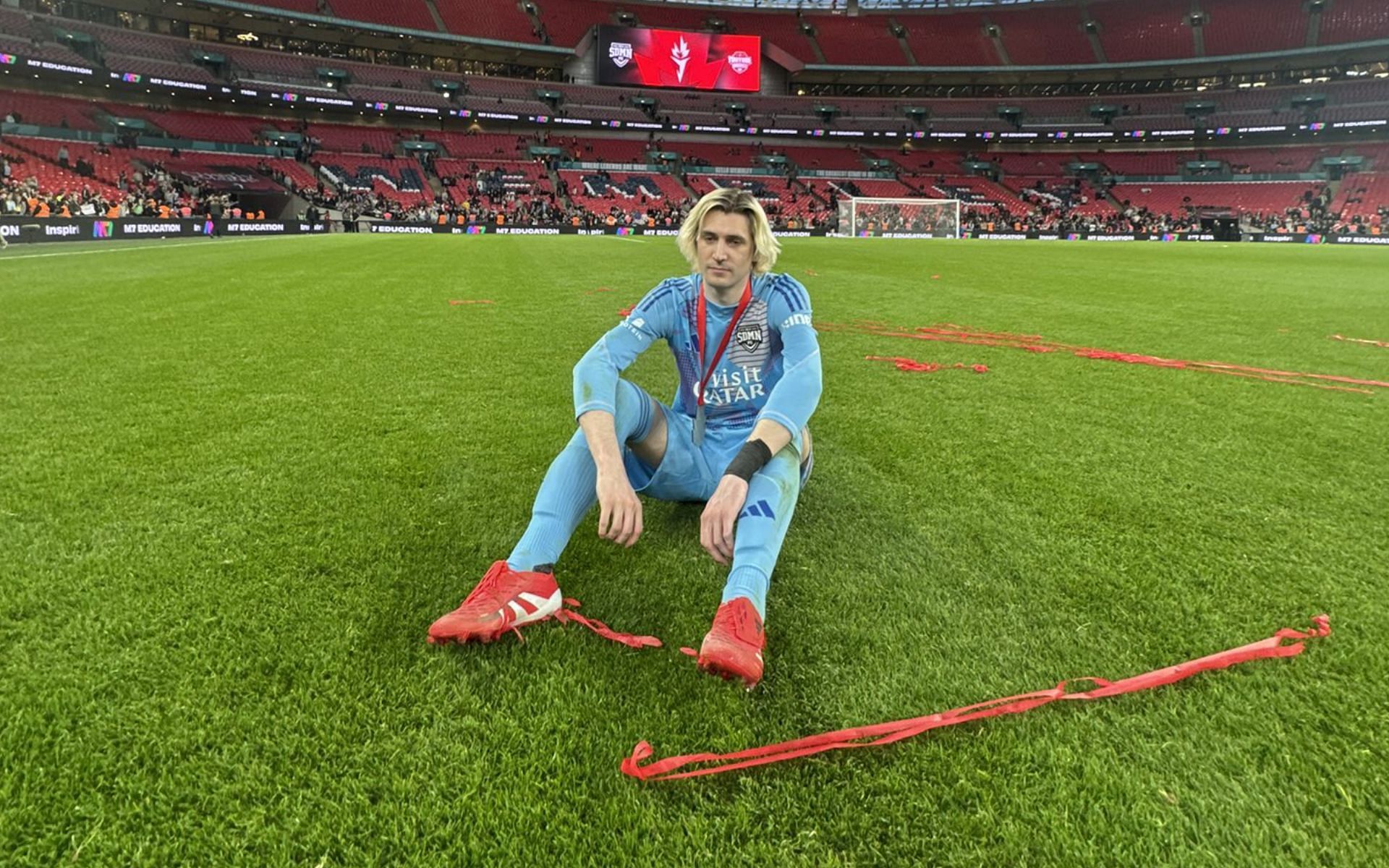 xQc says he was &quot;only one guy&quot; who entertained the audience at Sidemen Charity Match 2025 (Image via x.com/xQc)