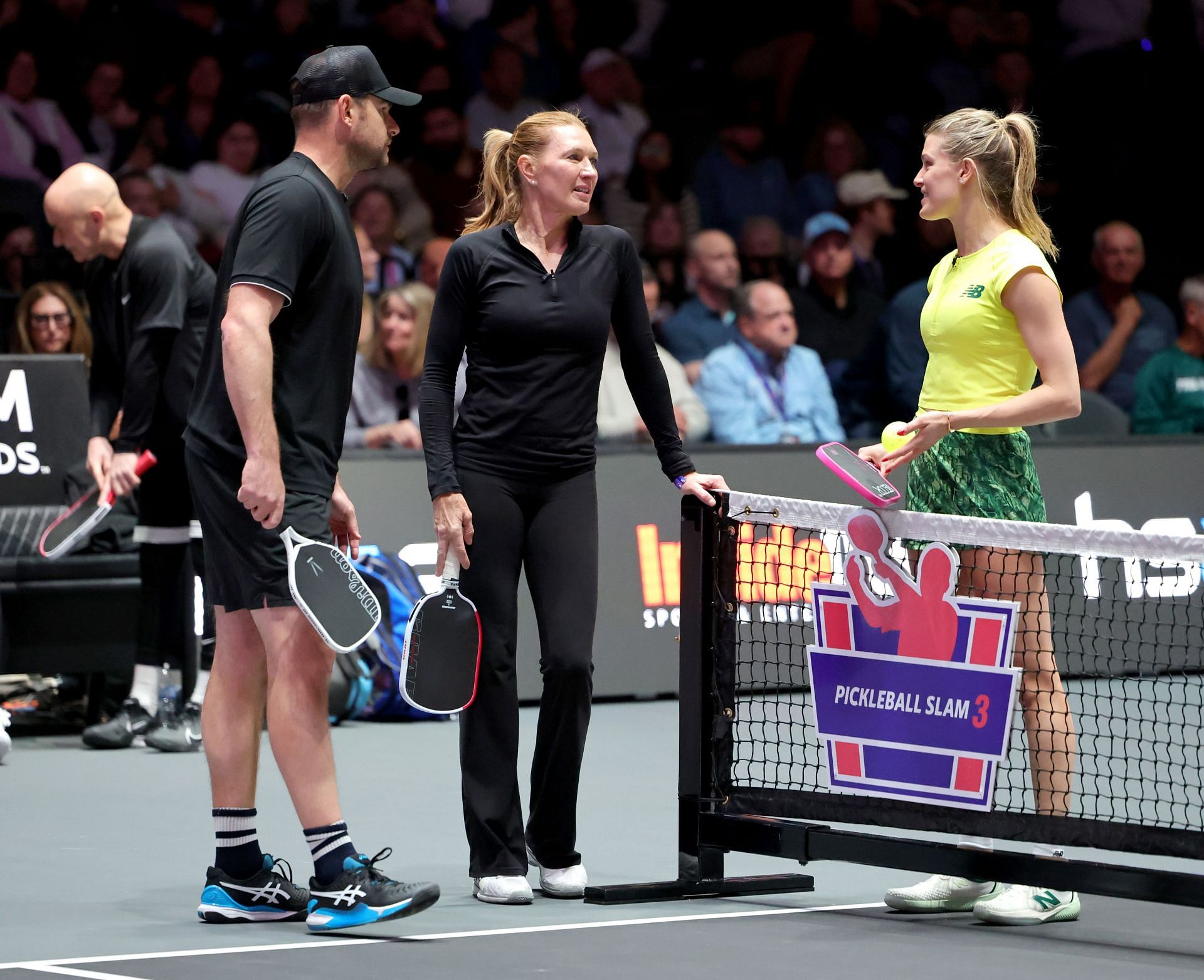 Andy Roddick, Steffi Graf, and Eugenie Bouchard at the Pickleball Slam 3 - Source: Getty