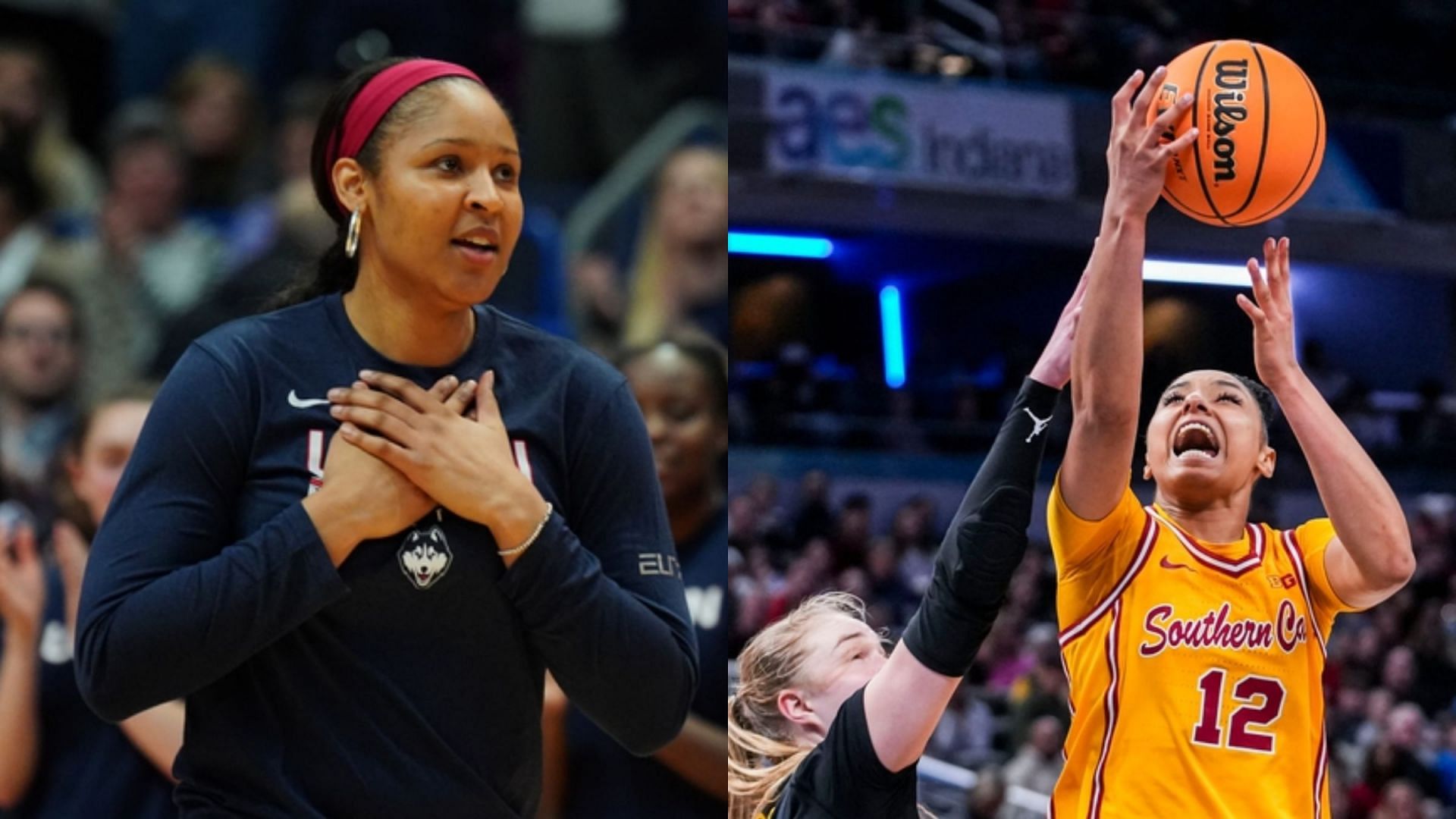 (From left to right) Former UConn and Minnesota Lynx star Maya Moore and USC guard JuJu Watkins (Image Source: IMAGN)