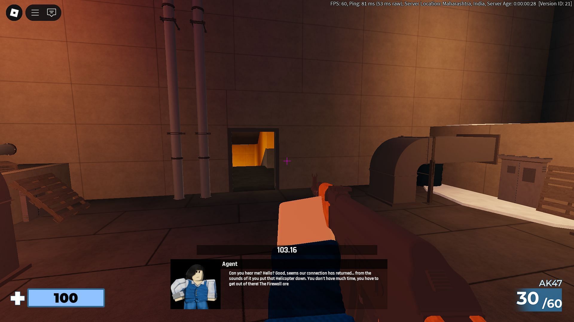 Playing through The Hunt level (Image via Roblox)