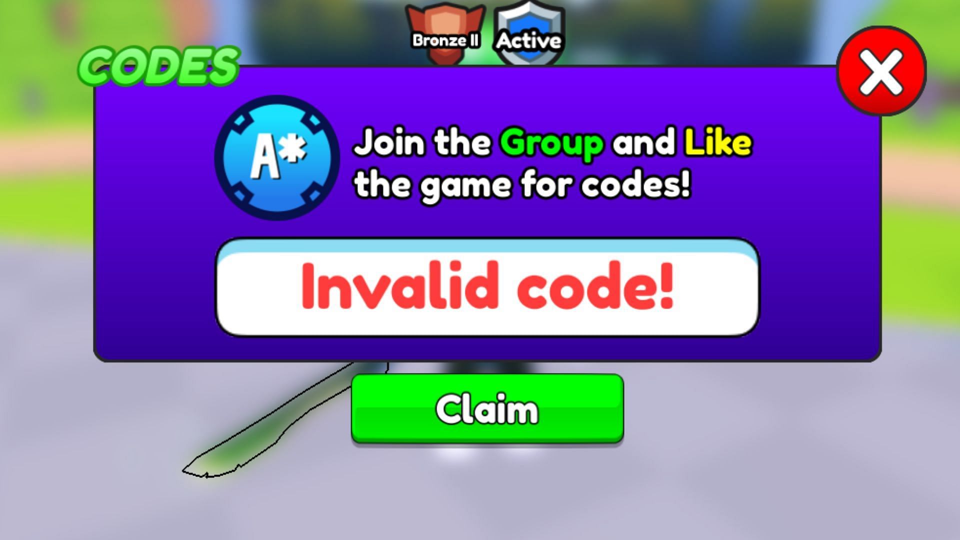 Avoid typos when manually entering codes (Image via Roblox)