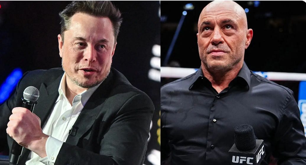 Elon Musk (left) talks about a fully reusable orbital rocket with Joe Rogan (right): [Image courtesy:getty]