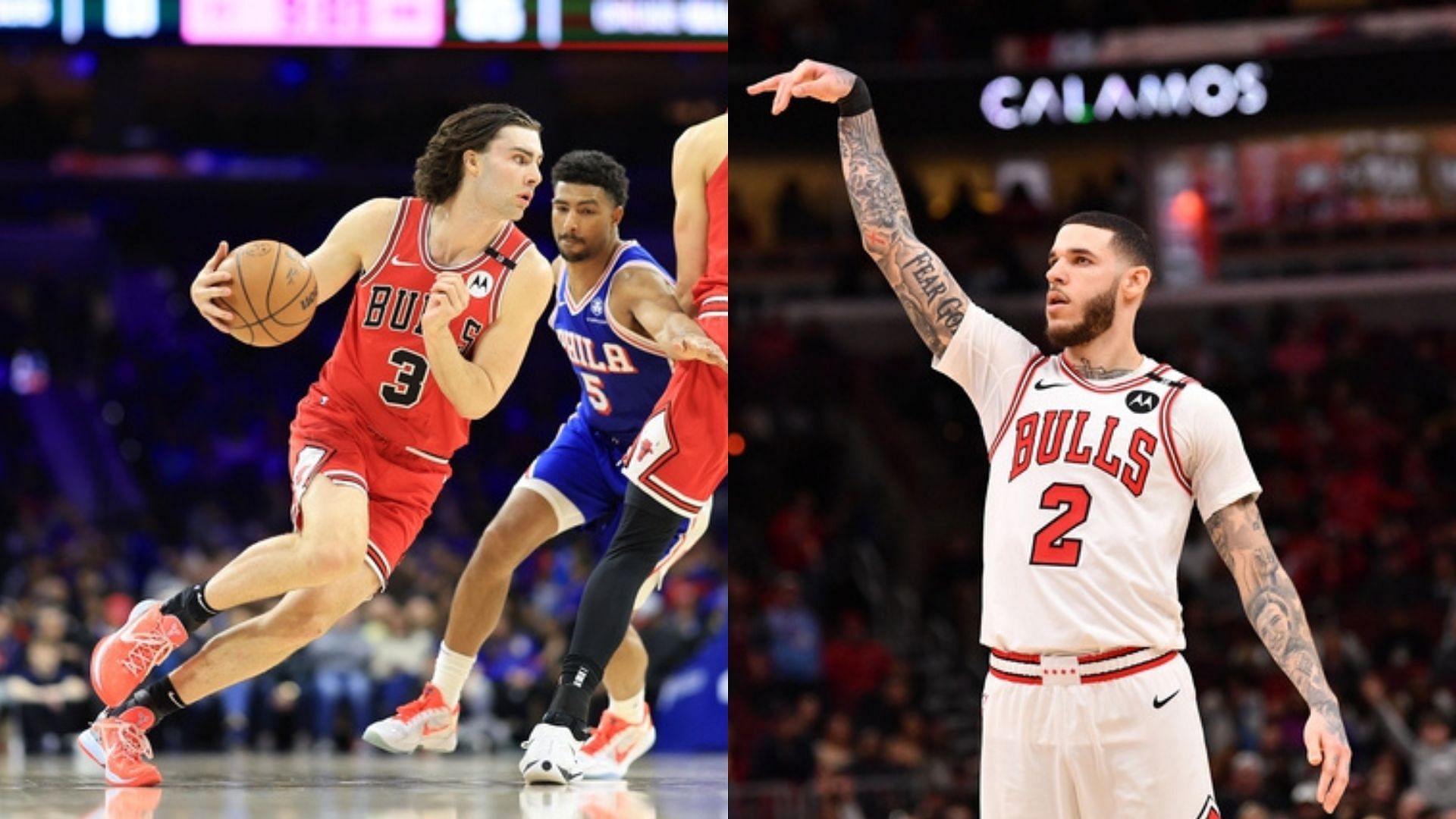 Chicago Bulls guards Josh Giddey and Lonzo Ball. Photo Credits: Imagn