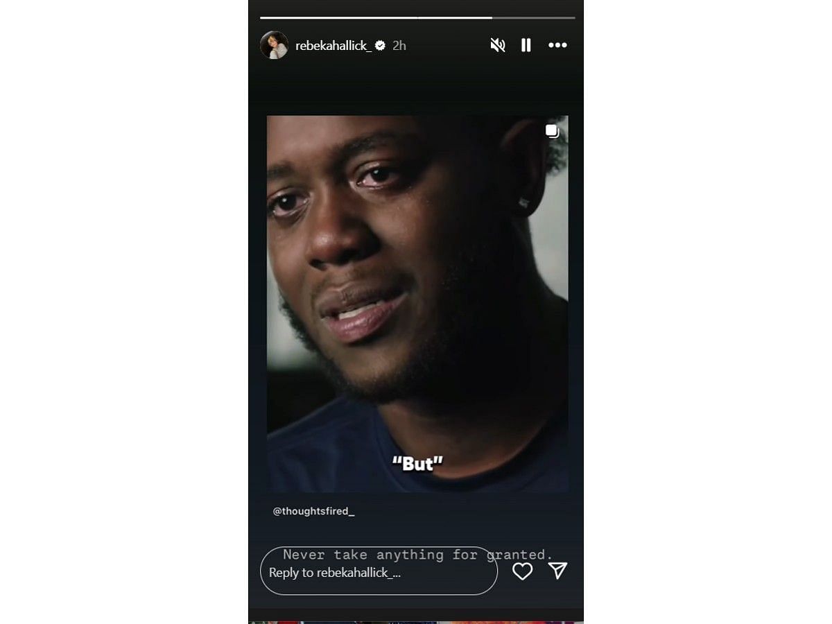 Rebekah Allick&#039;s Instagram story