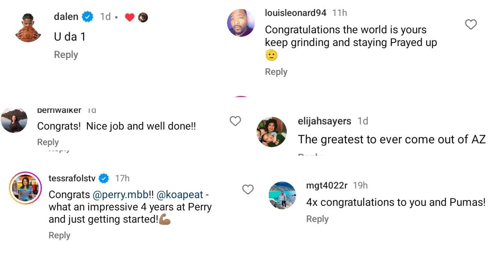 Chicago Bulls shooting guard Dalen Terry shares 3-word reaction to Arizona target Koa Peat&#039;s post following championship win. (Image via Instagram @Koapeat)