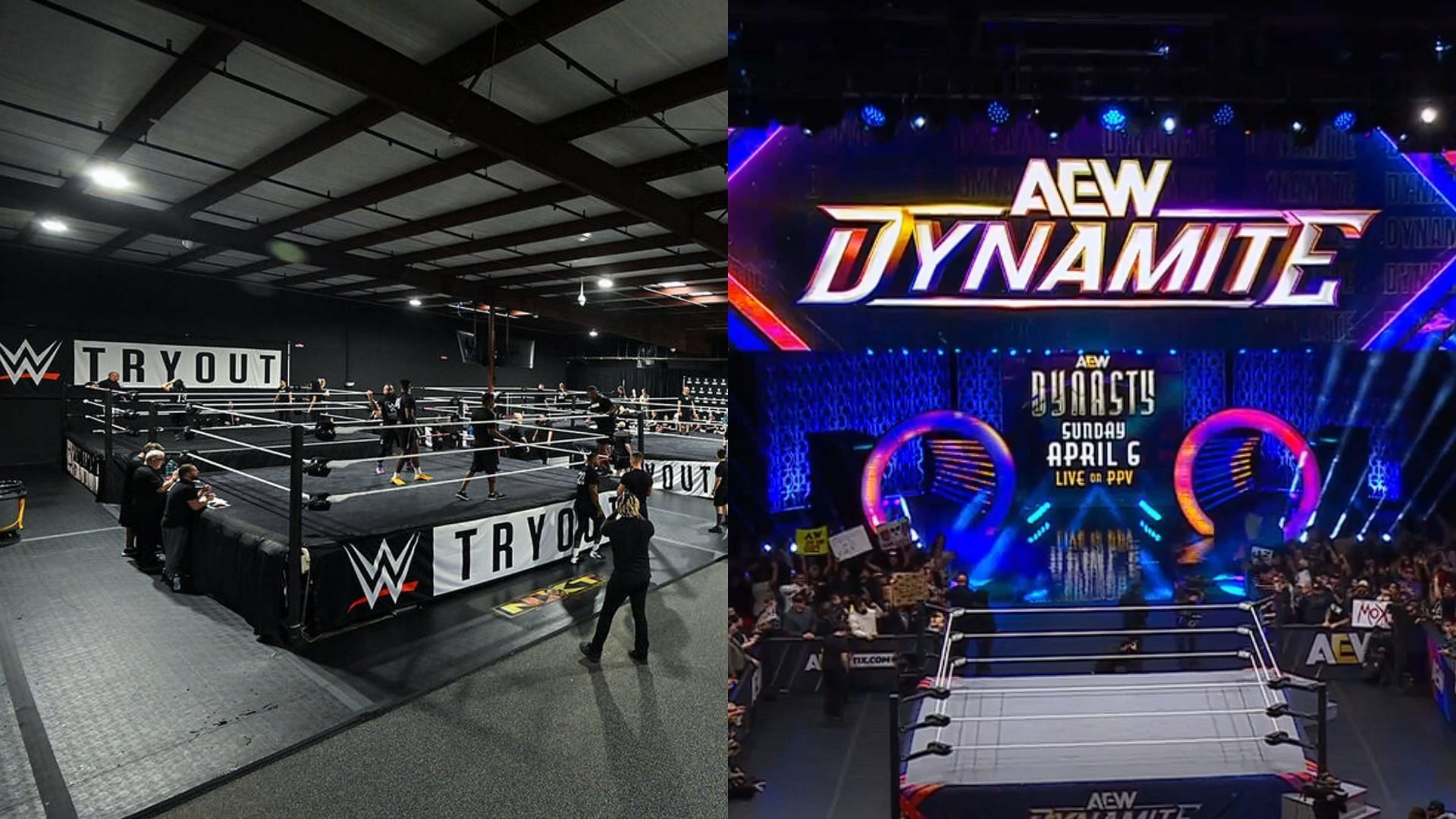 AEW Dynamite is the weekly Wednesday show of the promotion [photo: wwe.com and Triller TV