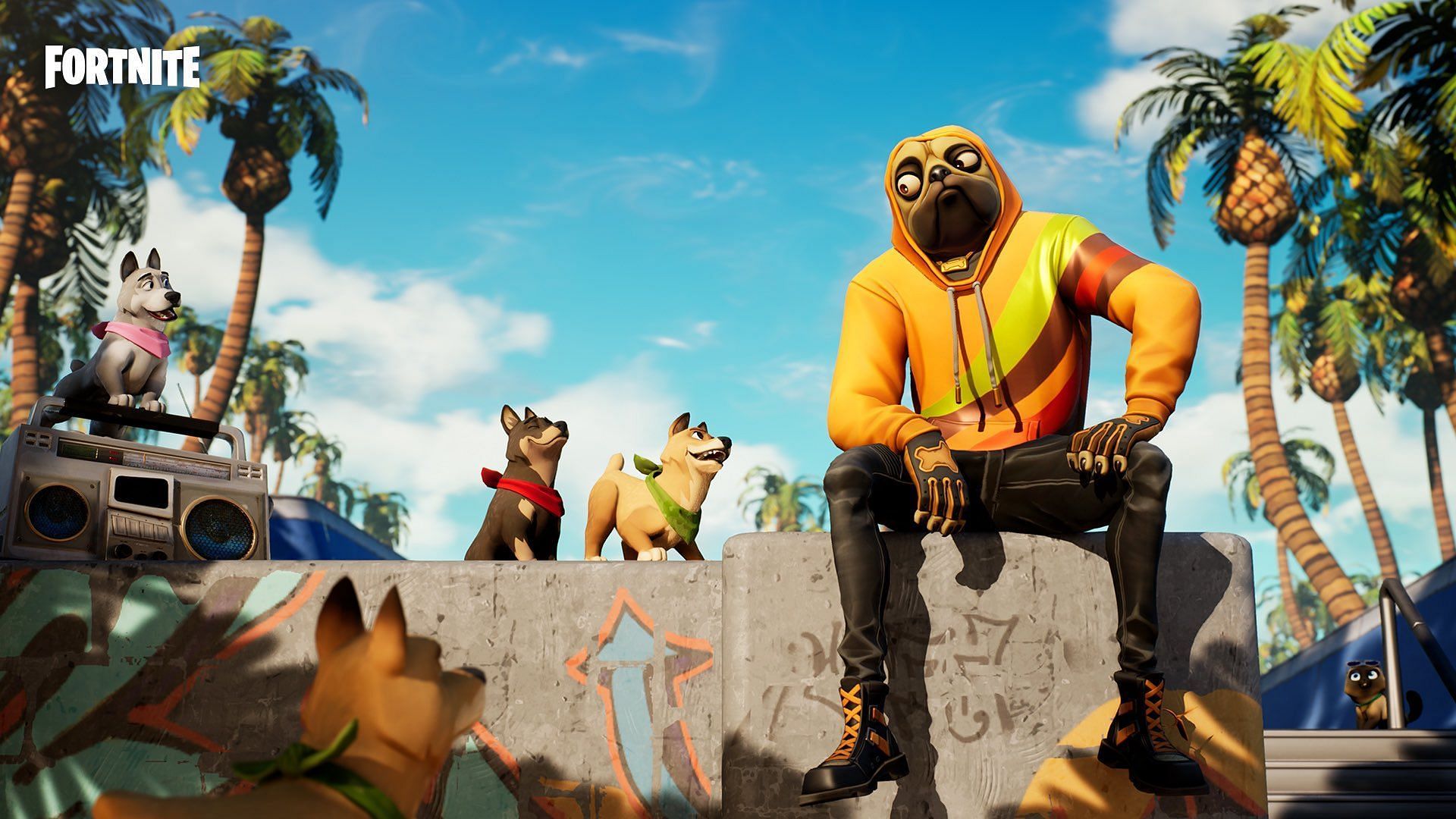 The Doggo skin is now in Fortnite (Image via Epic Games)