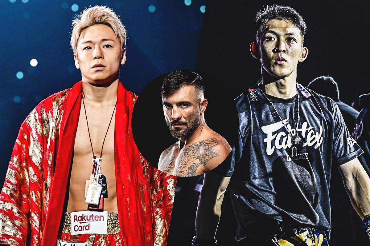 Takeru Segawa (left) and Masaaki Noiri (right) with Denis Puric (middle) | Image credit: ONE Championship