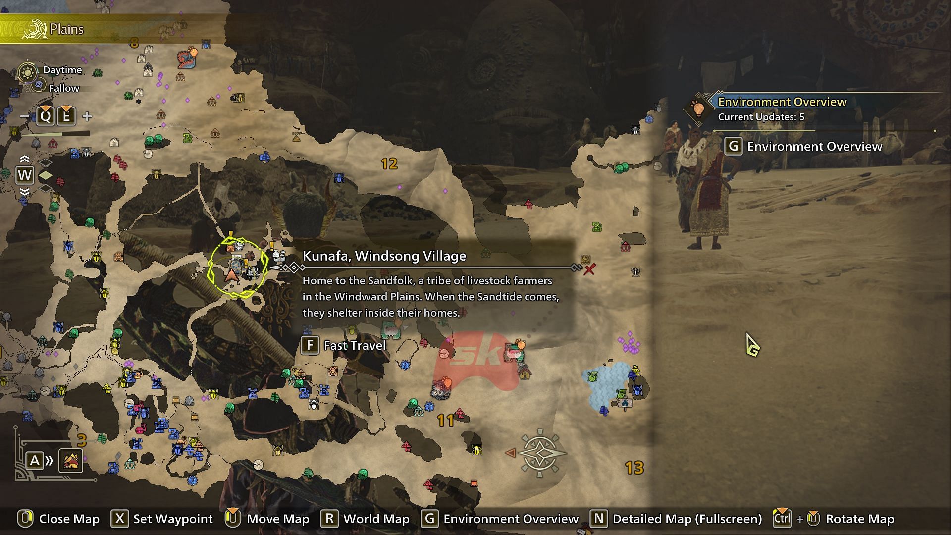 Zatoh&#039;s location at the Kunafa, Windsong Village (Image via Sportskeeda Gaming || Capcom)