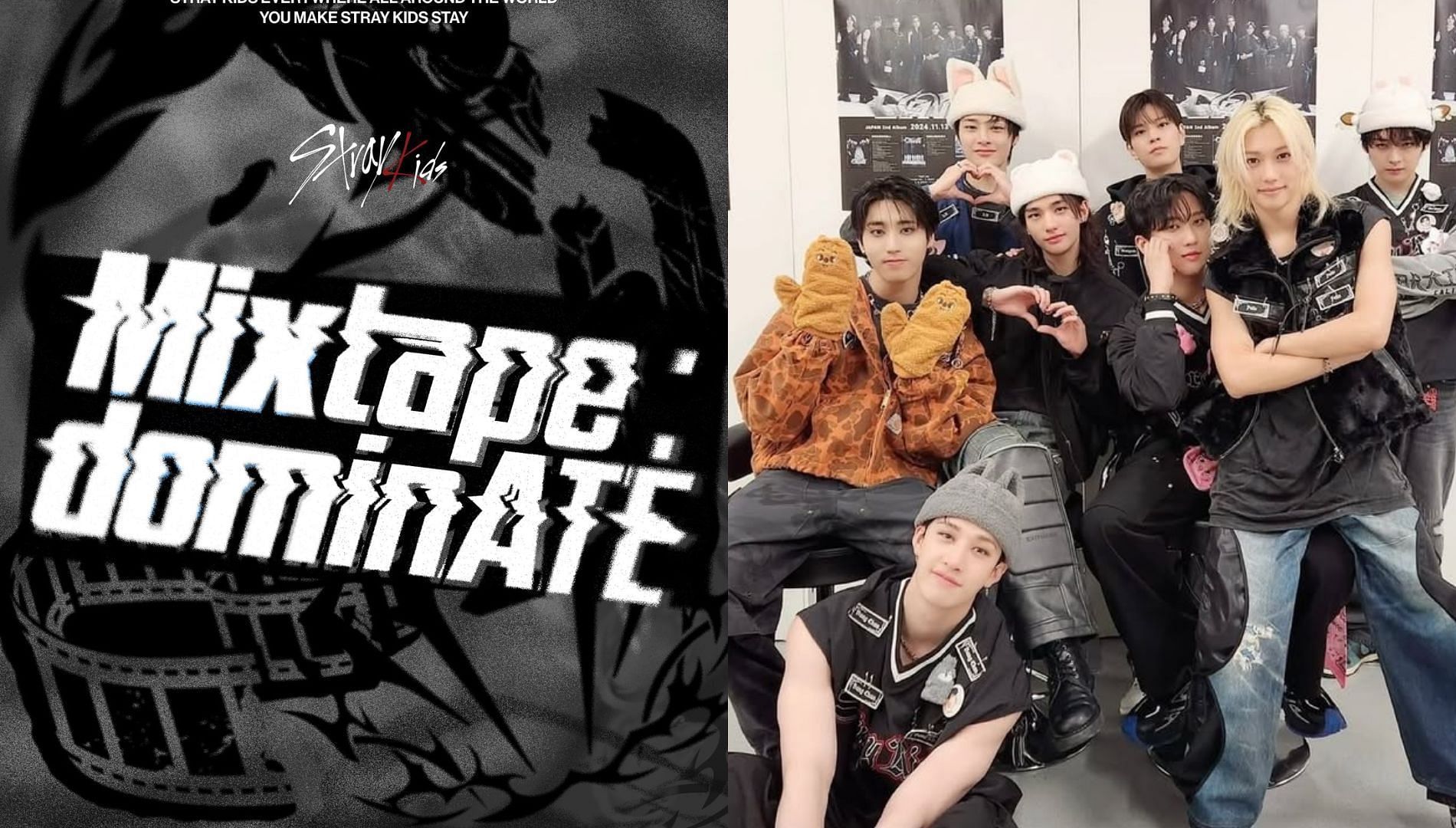 Stray Kids is set to release their digital single &quot;Mixtape: dominATE&quot;&nbsp;on&nbsp;March&nbsp;21 (Image Via Instagram@straykids_official_jp and X@@Stray_Kids)