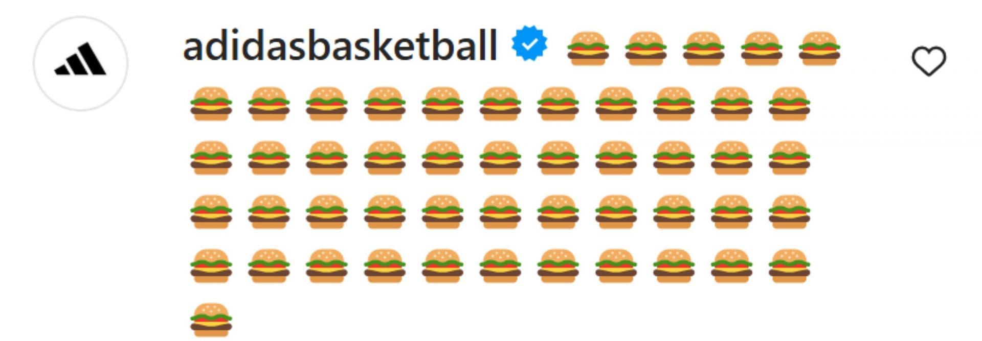 Adidas basketball used emojis to celebrate the performance