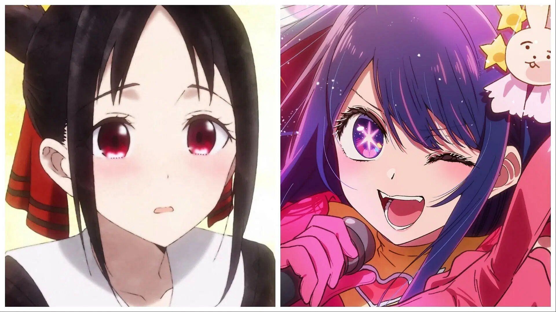 Kaguya-sama and Oshi no Ko are Akasaka&#039;s biggest hits (Image via A-1 Pictures and Doga Kobo).