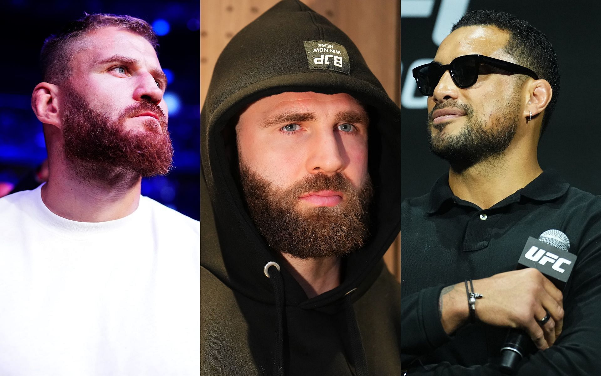 Jiri Prochazka (middle) discussed the much-awaited fight between Jan Blachowicz (left) and Carlos Ulberg (right) [Images courtesy: Getty Images]