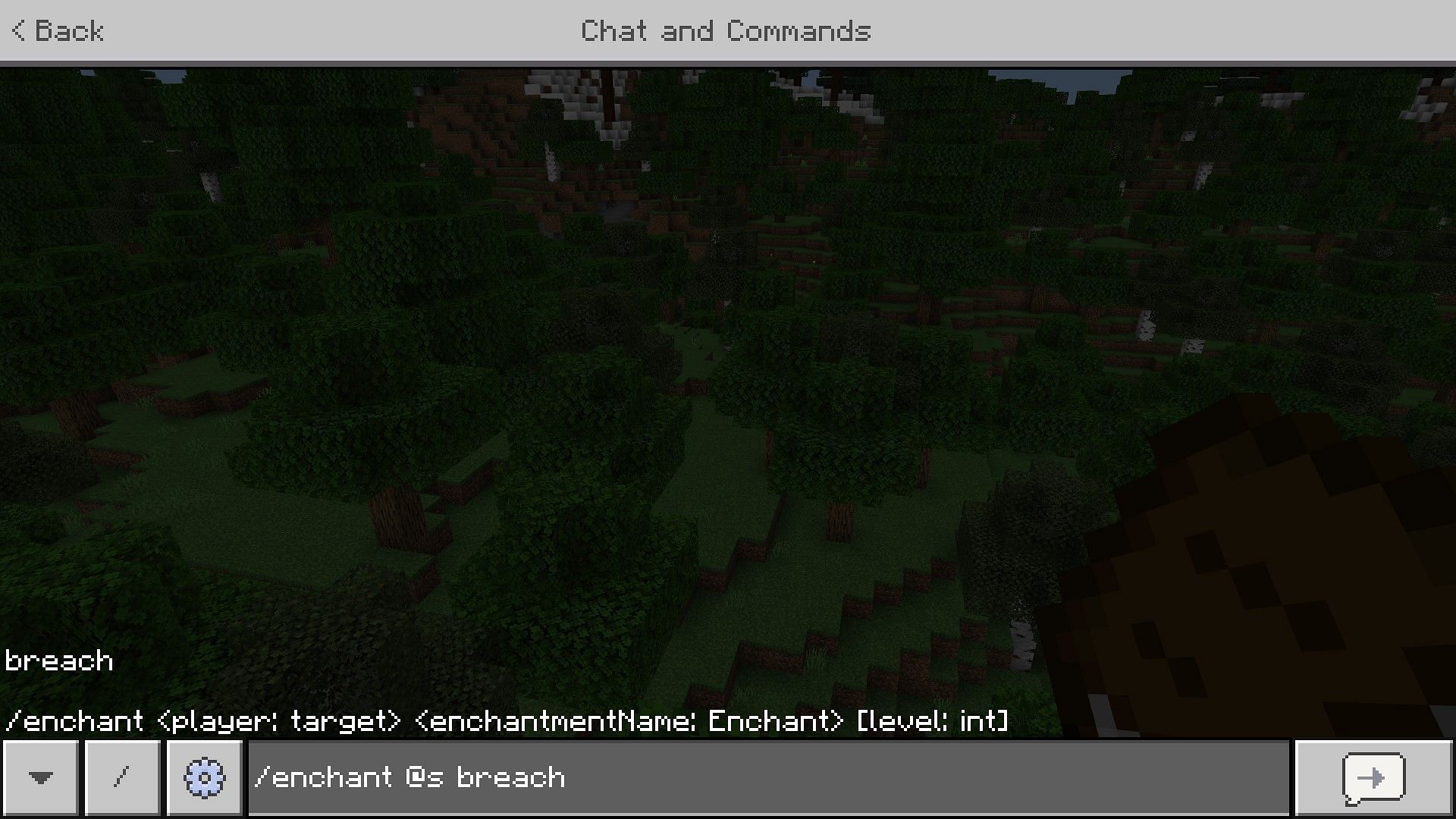 Enchant command (Image via Mojang)