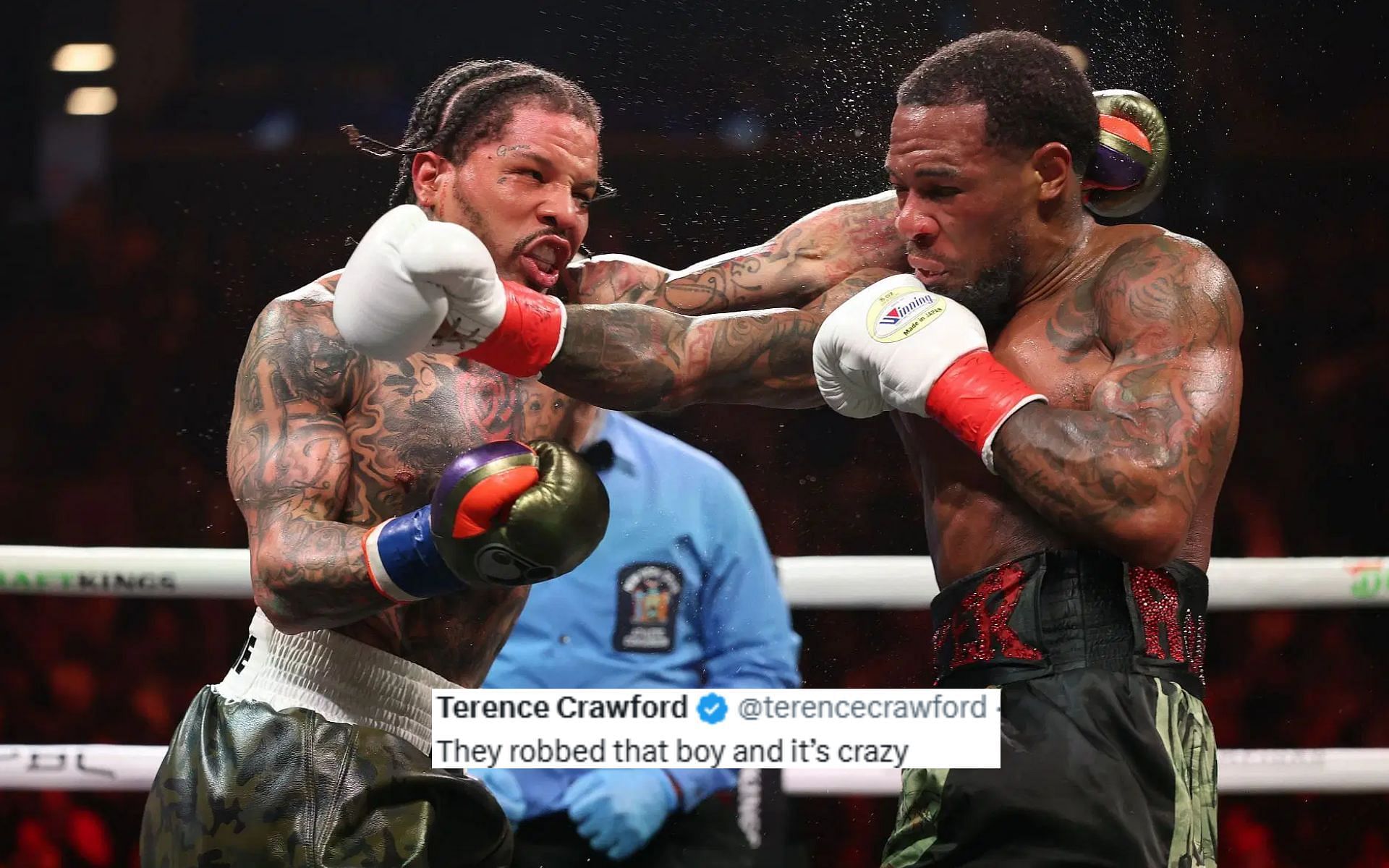 Gervonta Davis (left) and Lamont Roach (right) battled it out to a controversial draw for the WBA lightweight title [Image courtesy: Getty Images]