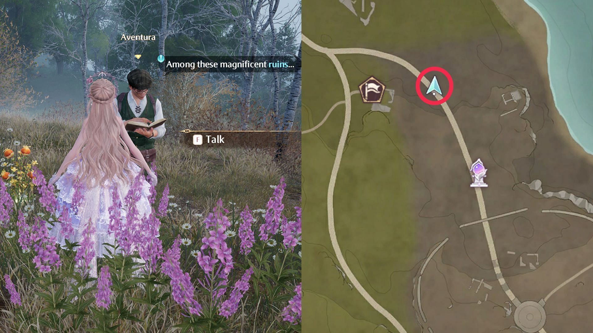 Observation: Palace Ruins quest location in Breezy Meadow (Image via Sportskeeda Gaming || Infold Games)