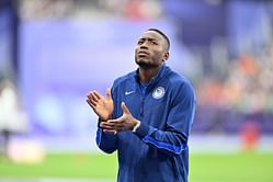 Grant Holloway drops 3-word reaction to Kenny Bednarek's girlfriend Sharmila Nicollet's birthday celebration