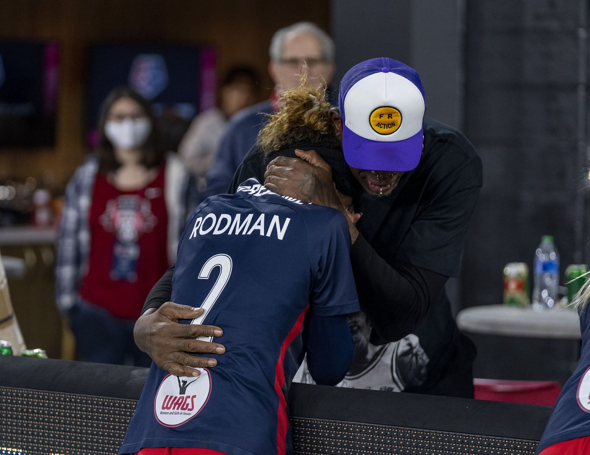 Trinity Rodman #2 of the Washington Spirit with her father Dennis Rodman (Image Source: Getty)