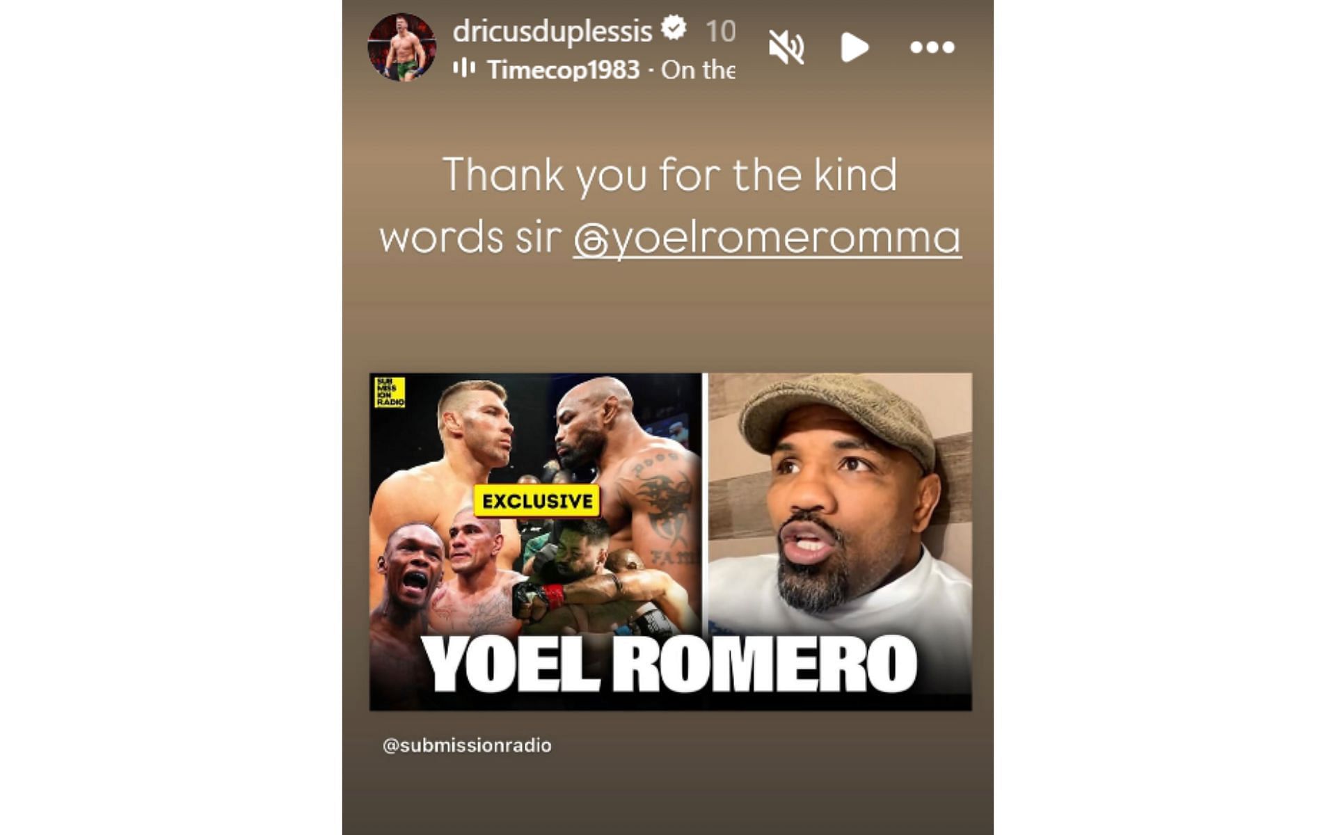 Dricus Du Plessis&#039; response to Yoel Romero