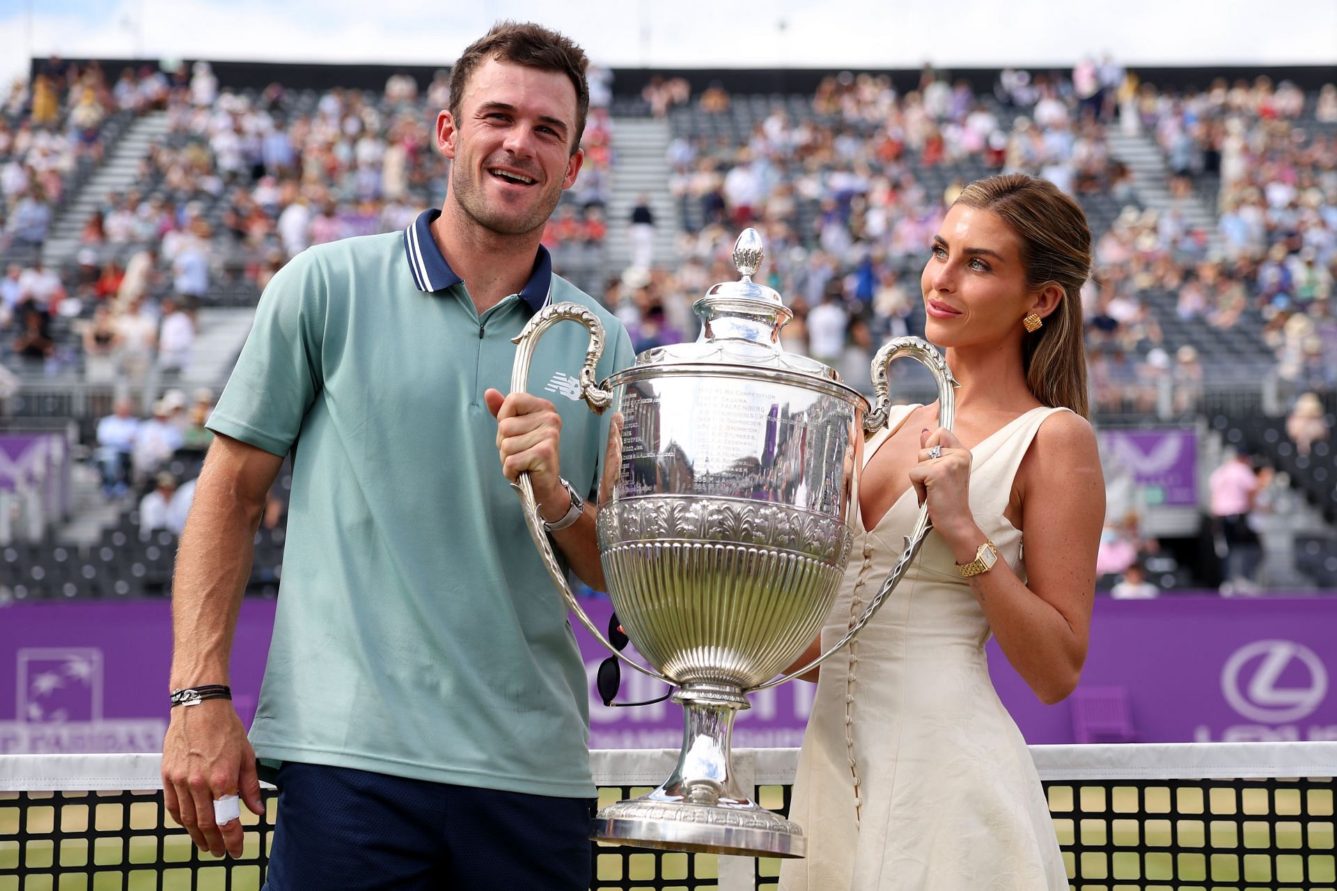 Paul with his girlfriend Lorenze in the cinch Championships - Day Seven - Source: Getty