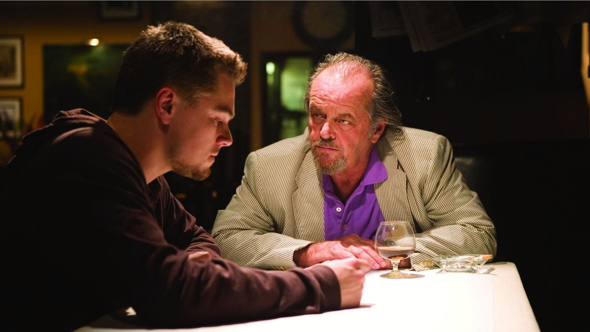 Leonardo DiCaprio and Jack Nicholson in The Departed (Image via Netflix)